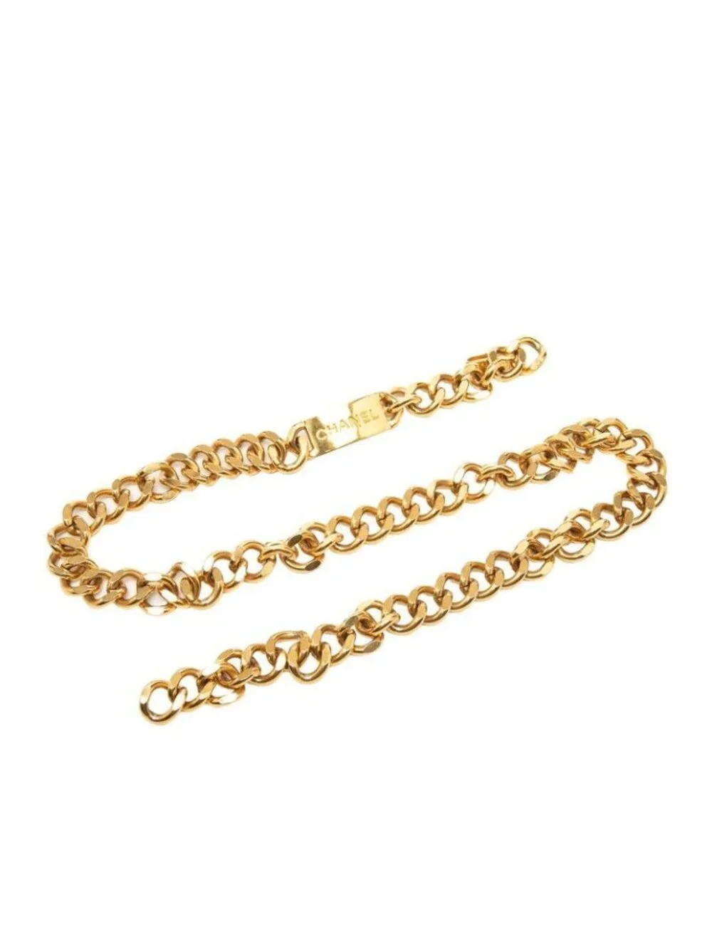 CHANEL | Accessories | Chanel Logo Plate Chain Belt Gold  display picture 3